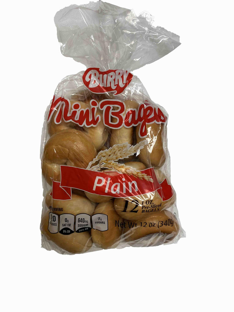 Bagel Mini Plain Thaw & Serve Sliced 1 Ounce Size - 168 Per Case.