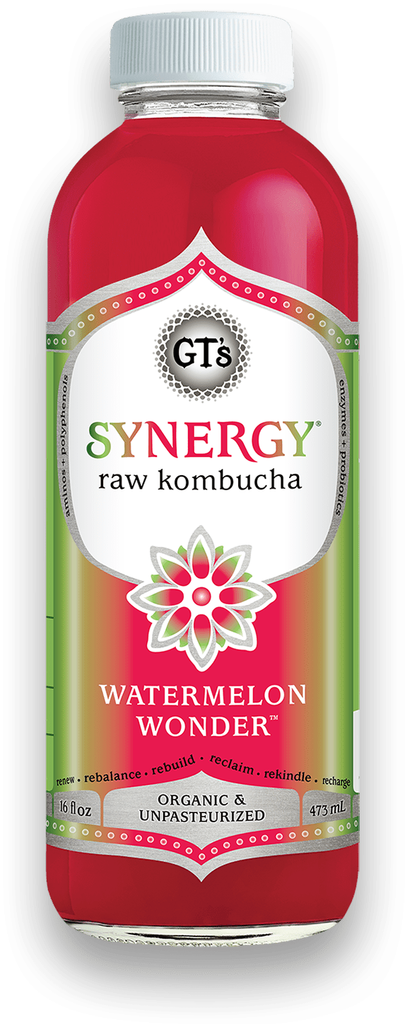 Gt's Synergy Kombucha Watermelon Wonder 16 Fluid Ounce - 6 Per Case.