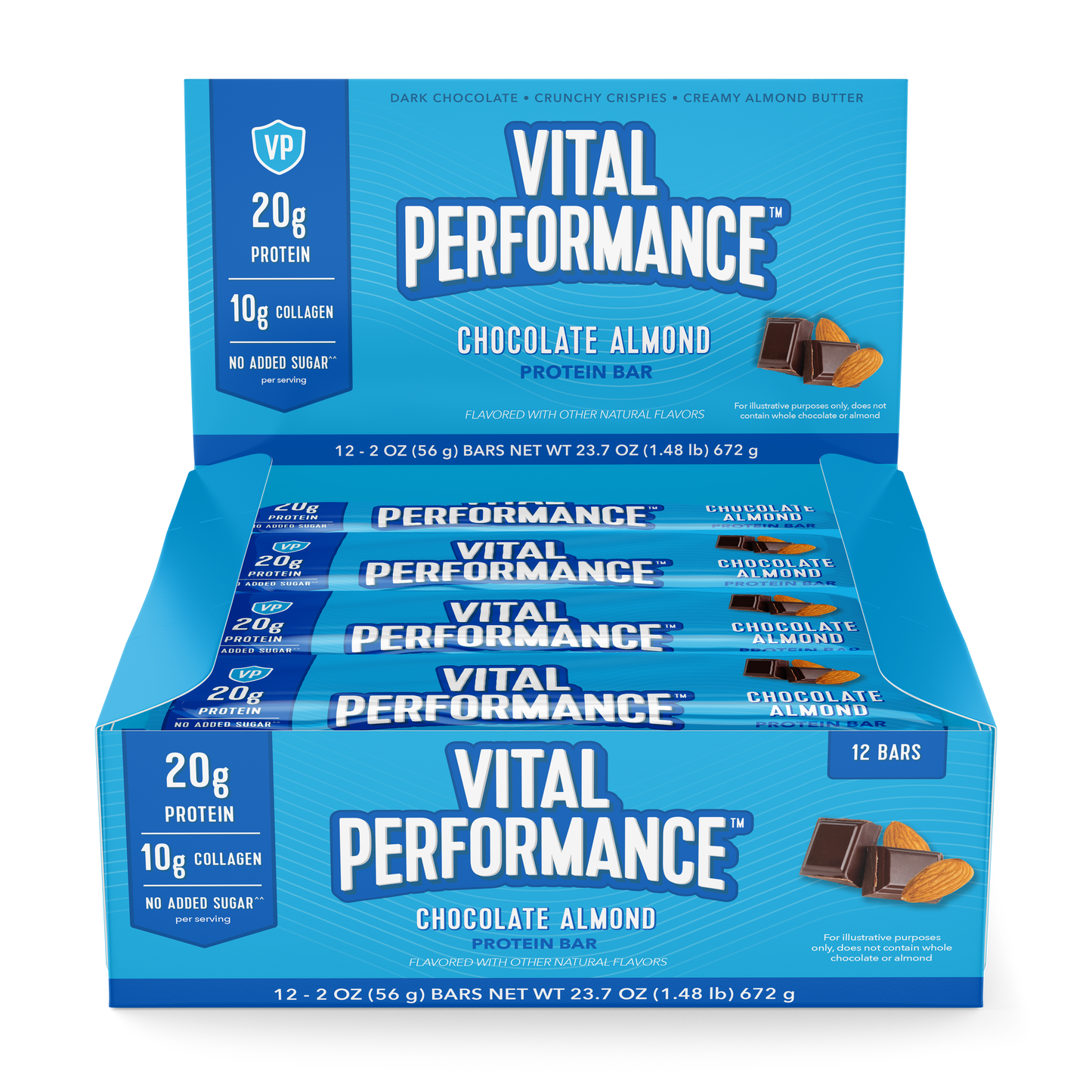 Vital Performance Bar Chocolate Almond 1.94 Ounce Size - 48 Per Case.