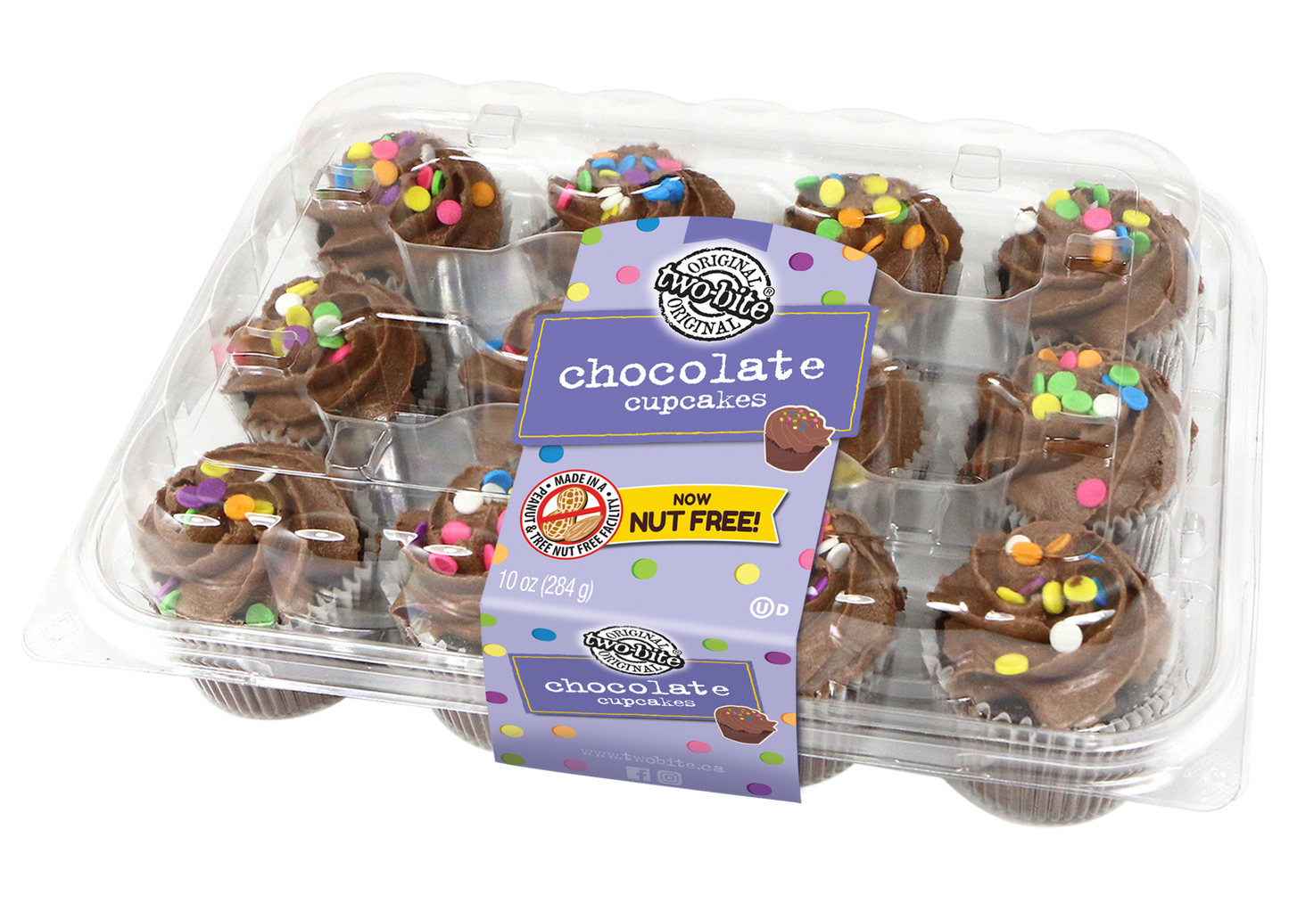 Two Bite Chocolate Cupcakes Everyday 10 Ounce Size - 12 Per Case.