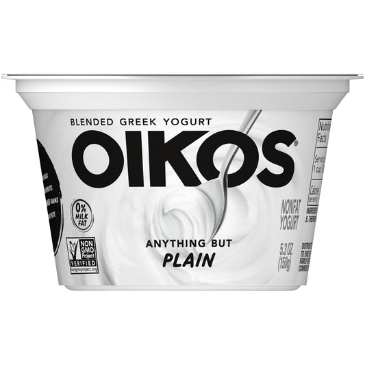 Oikos Dannon Core Plain Cups 5.3 Ounce Size - 12 Per Case.