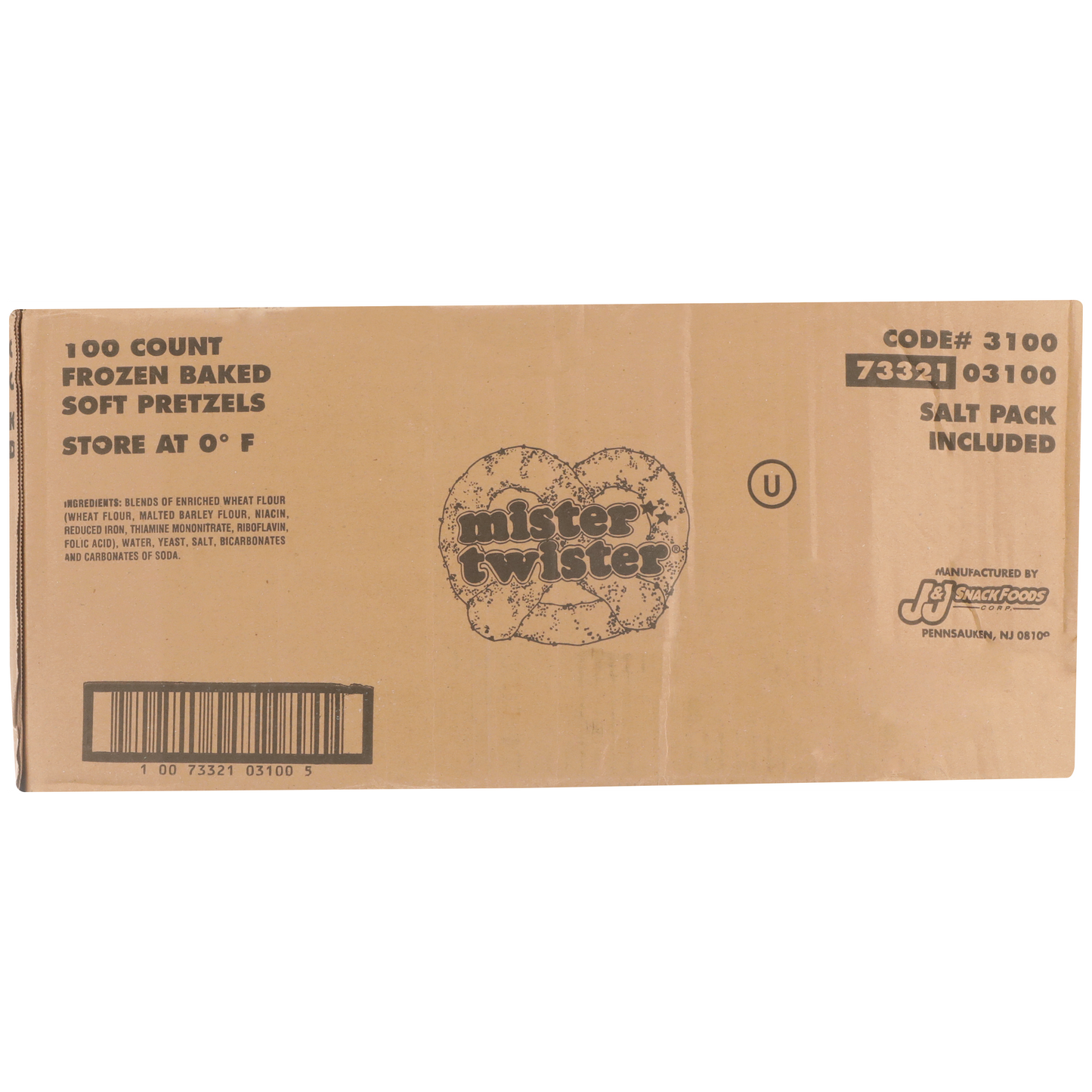 Mister Twister Soft Pretzel No Salt 3.5 Ounce Size - 100 Per Case.