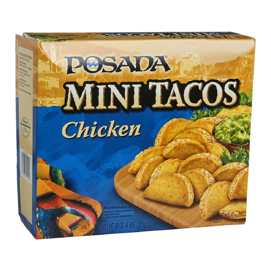 Posada Mini Chicken Taco Cartons 4 Pound Each - 4 Per Case.