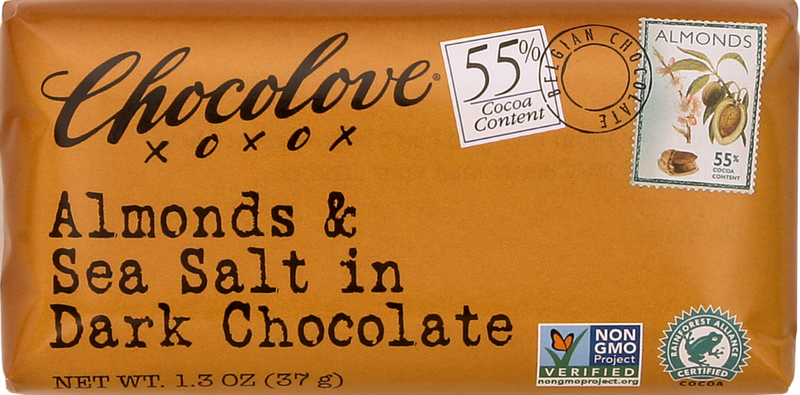 Almonds & Sea Salt In Dark Chocolate (Master Case) 1.3 Ounce Size - 144 Per Case.