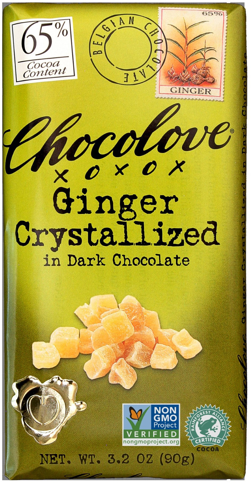 Ginger In Dark Chocolate (Master Case) 3.2 Ounce Size - 144 Per Case.