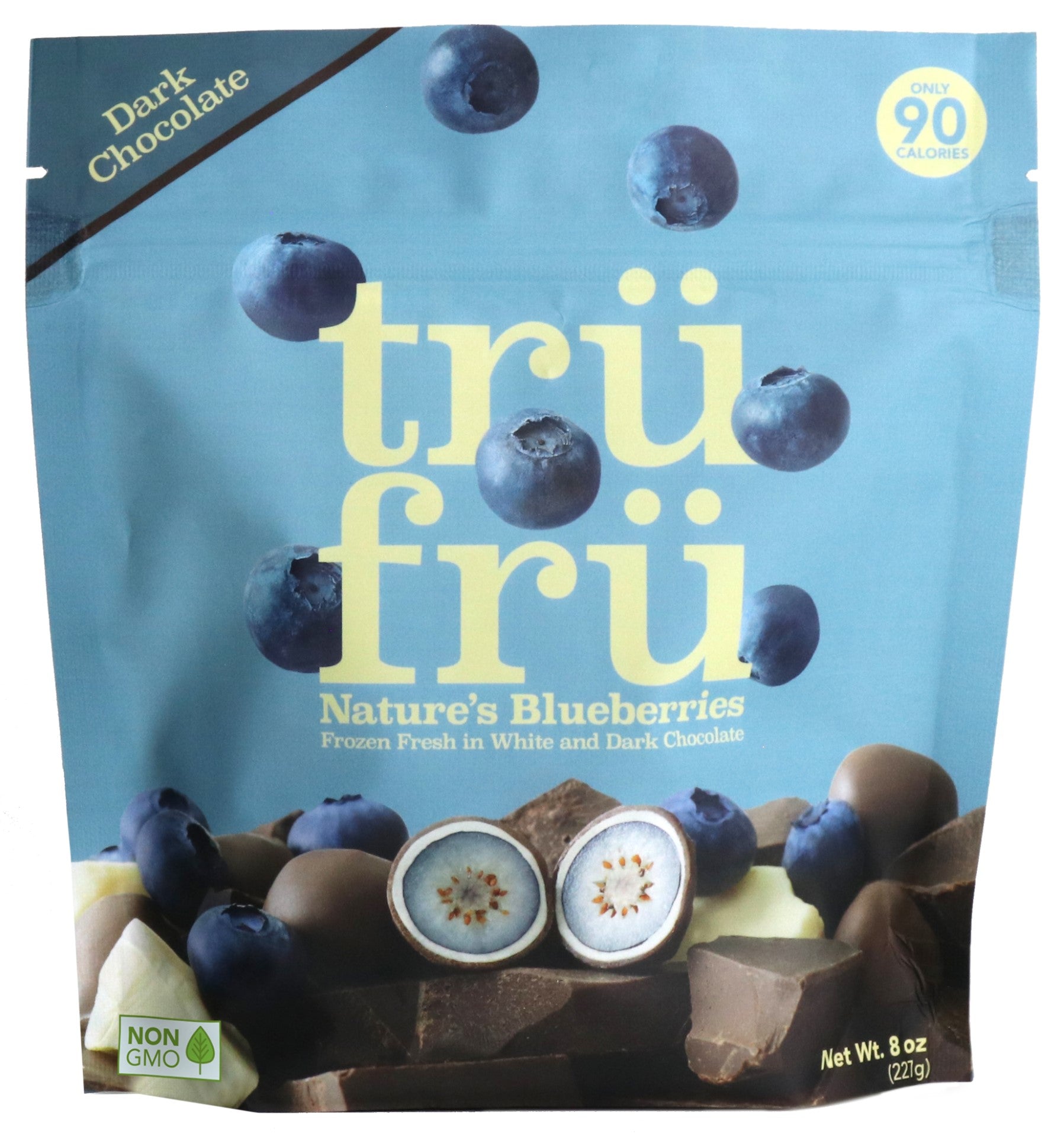 Tru Fru Hyper Chilled Grab & Share Hyper Chilled Blueberries Immersed In White & Dark Cho 8 Ounce Size - 6 Per Case.