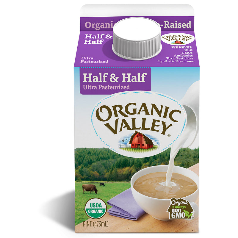 Milk Uht Half And Half Organic 16 Fluid Ounce - 12 Per Case.