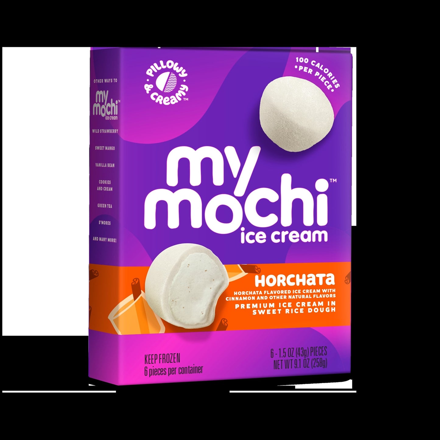 Mymochi Horchata Mochi Ice Cream 6 Count Packs - 12 Per Case.