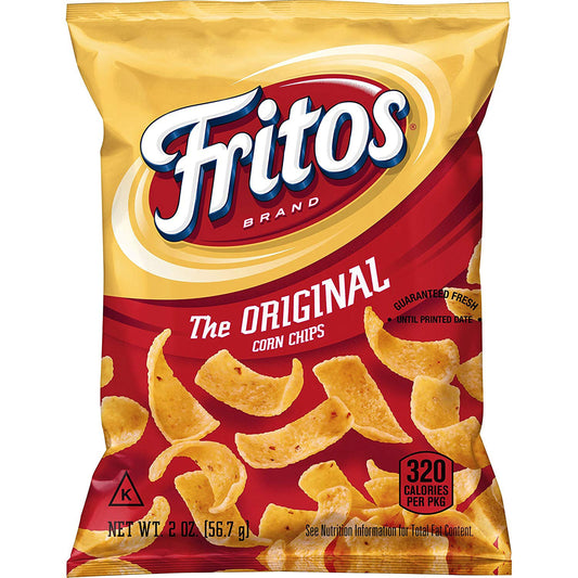 Fritos Corn Chips Regular 2 Ounce Size - 64 Per Case.