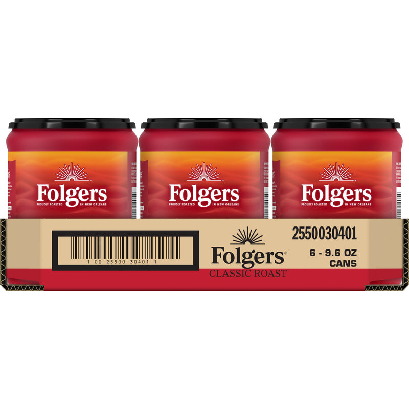 Folgers Classic Roast 9.6 Ounce Size - 6 Per Case.