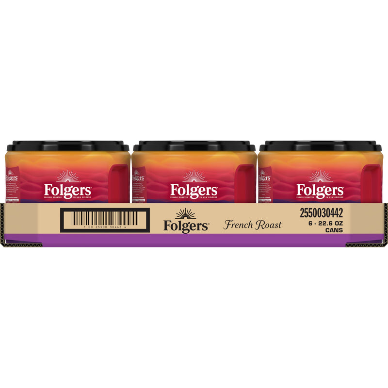 Folgers French Roast 22.6 Ounce Size - 6 Per Case.