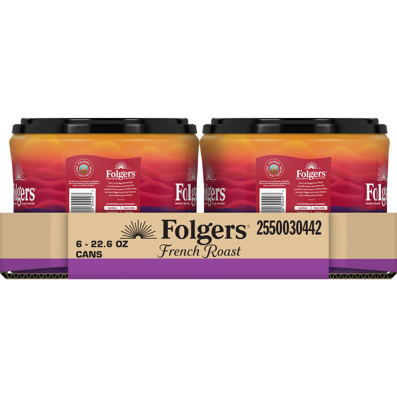 Folgers French Roast 22.6 Ounce Size - 6 Per Case.