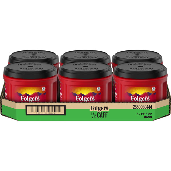 Folgers Half Caff 22.6 Ounce Size - 6 Per Case.