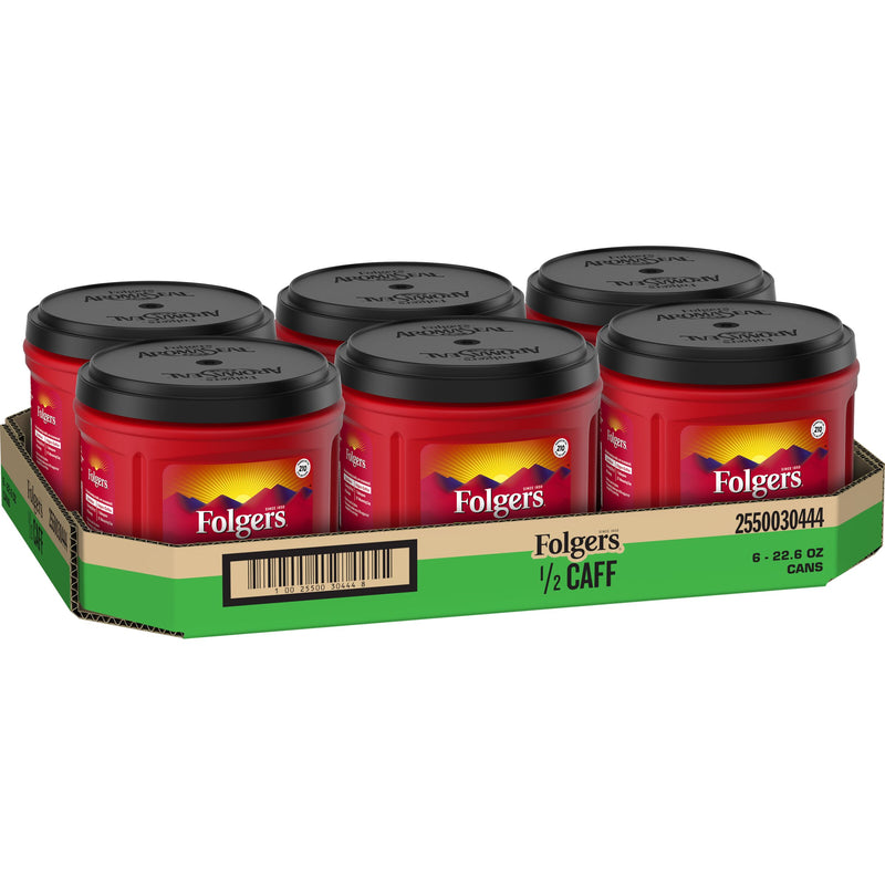 Folgers Half Caff 22.6 Ounce Size - 6 Per Case.