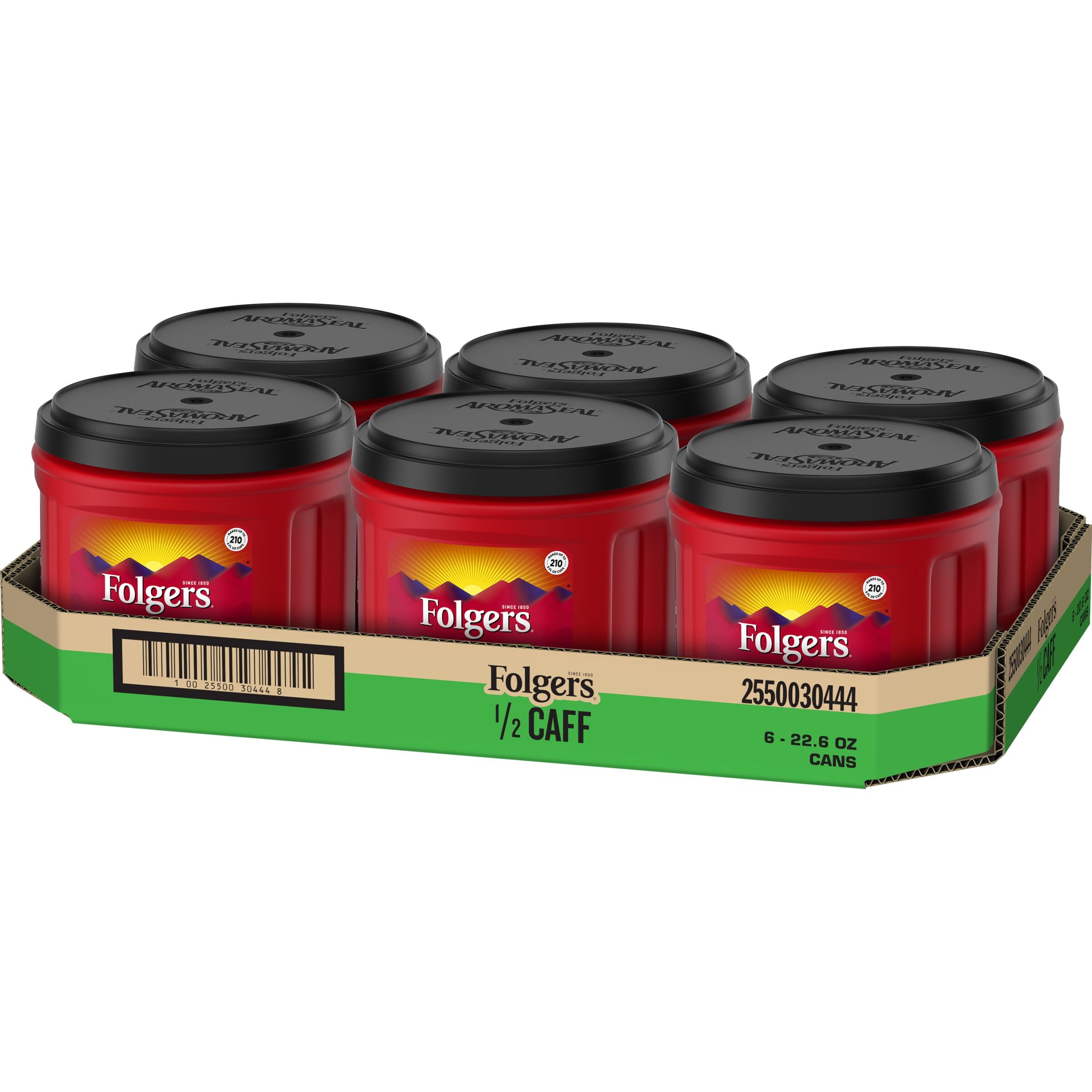 Folgers Half Caff 22.6 Ounce Size - 6 Per Case.