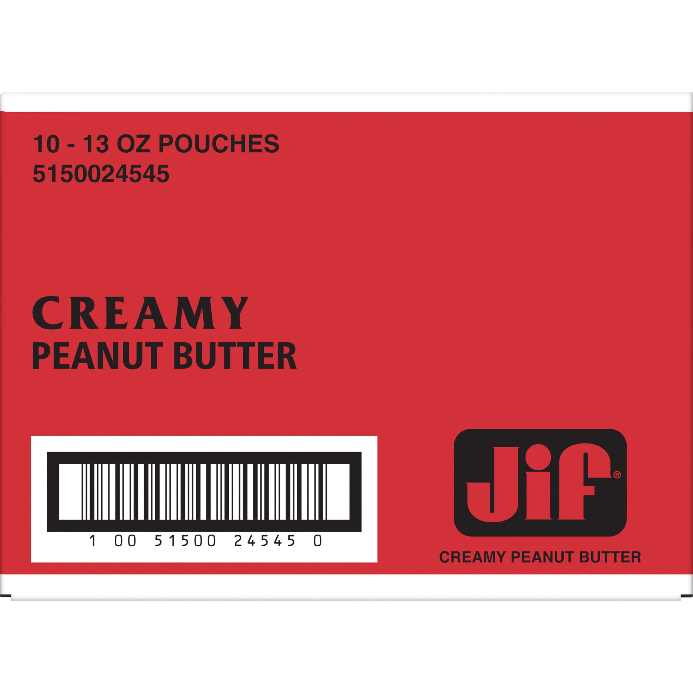 Jif Squeezable Pouch 13 Ounce Size - 10 Per Case.