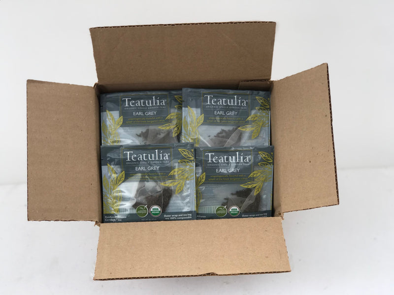 Teatulia Organic Teas Earl Grey Wrapped Premium Tea 50 Count Packs - 1 Per Case.