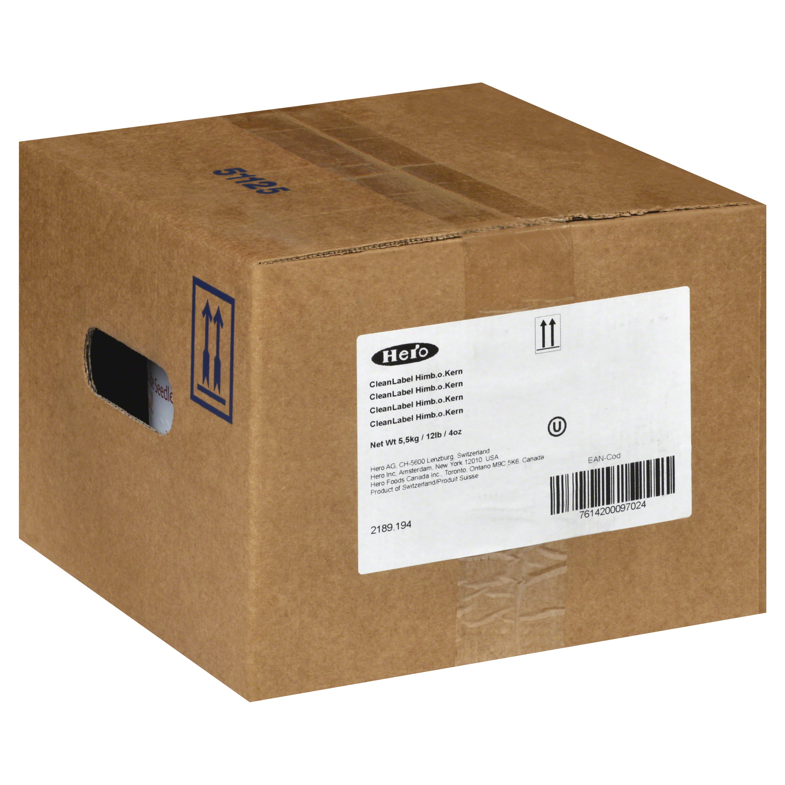 Hero Baking Jam Raspberry Seedless Clean 12.12 Pound Each - 1 Per Case.