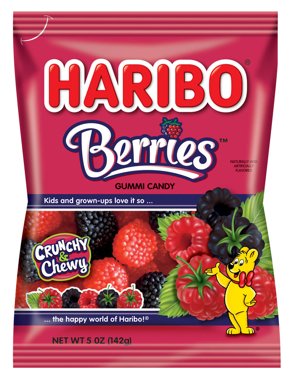 Haribo Confectionery Berries 5 Ounce Size - 12 Per Case.