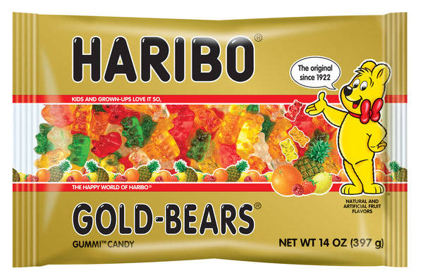 Haribo Confectionery Gold Bears 14 Ounce Size - 12 Per Case.