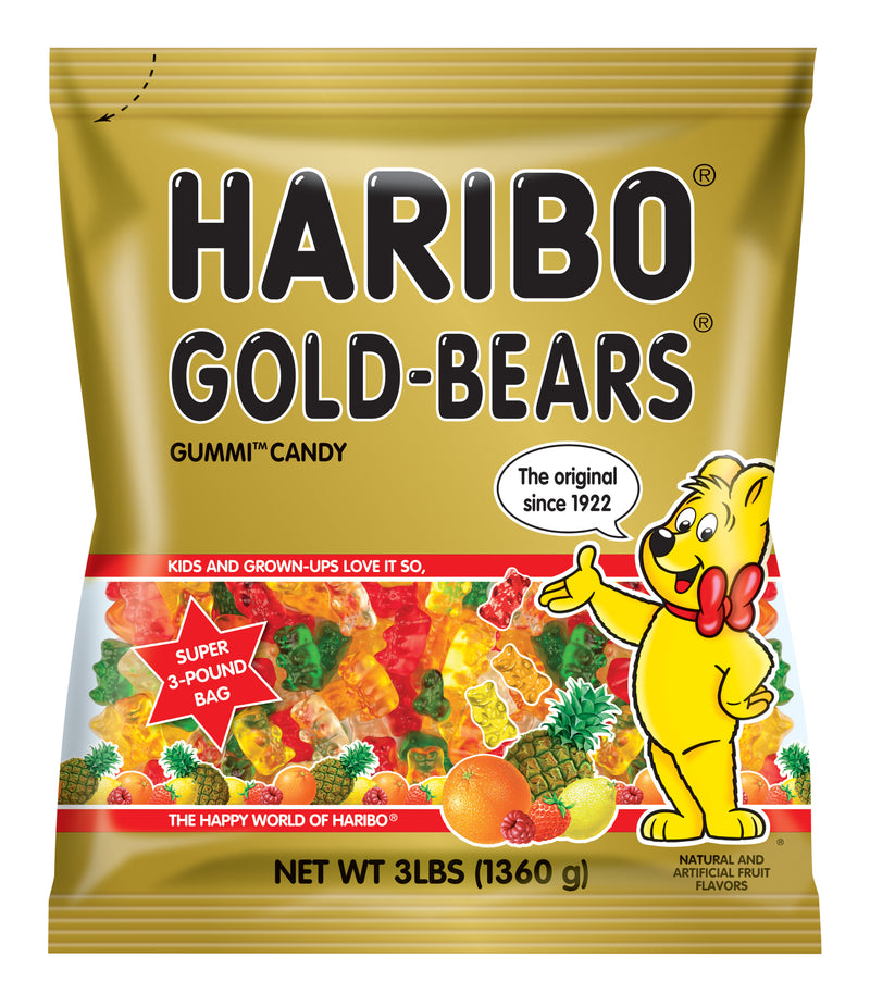 Haribo Confectionery Gold Bears 3 Pound Each - 4 Per Case.