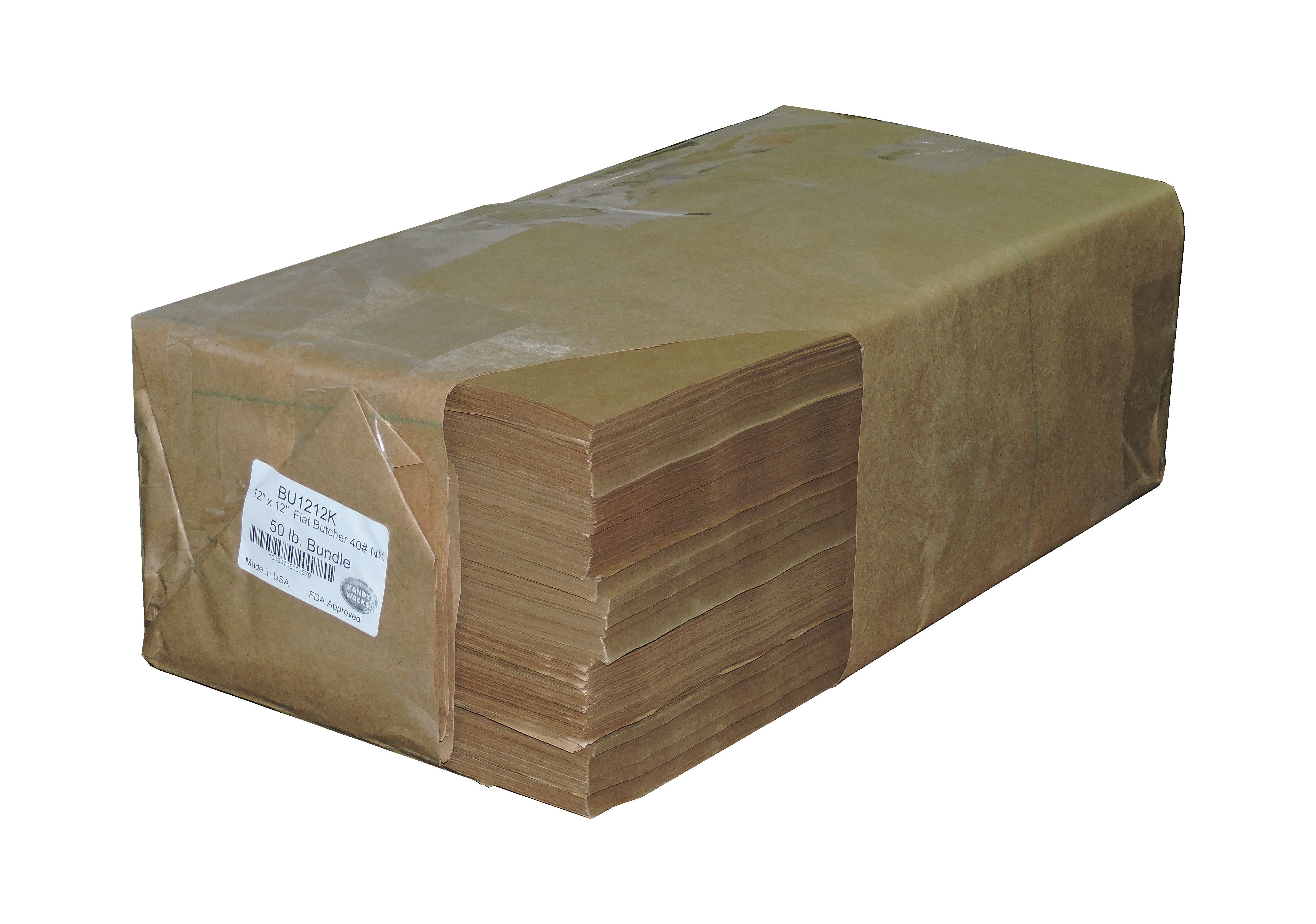 Handy Wacks Kraft Butcher Paper 2"x2"x5" Flat 3750 Count Packs - 1 Per Case.