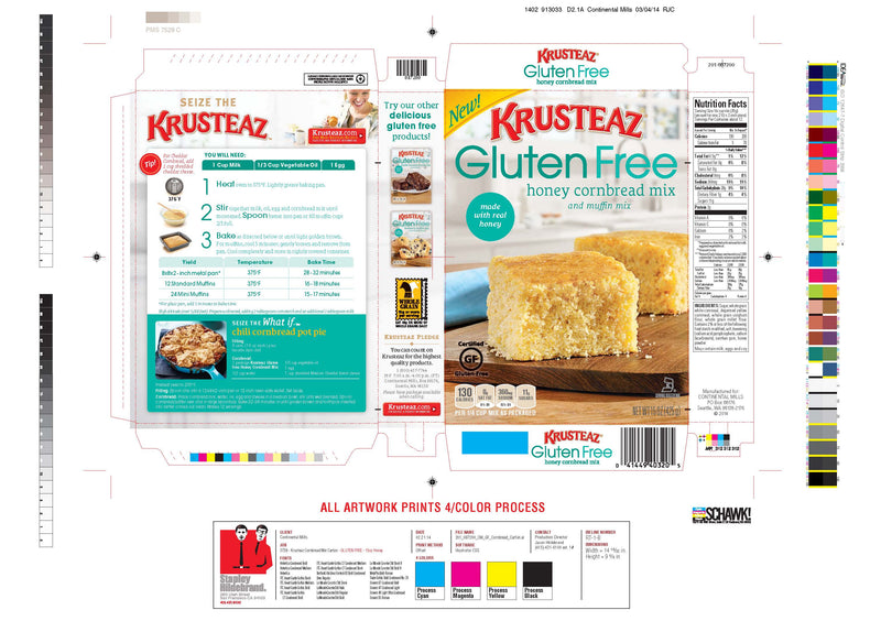 Krusteaz Gluten Free Cornbread Mix 15 Ounce Size - 8 Per Case.