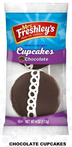 Creme Filled Chocolate Cupcakes 4 Ounce Size - 36 Per Case.