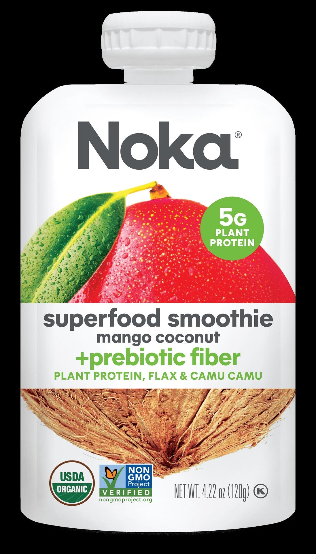 Noka Mango Coconut Superfruit Smoothie 4.22 Ounce Size - 12 Per Case.