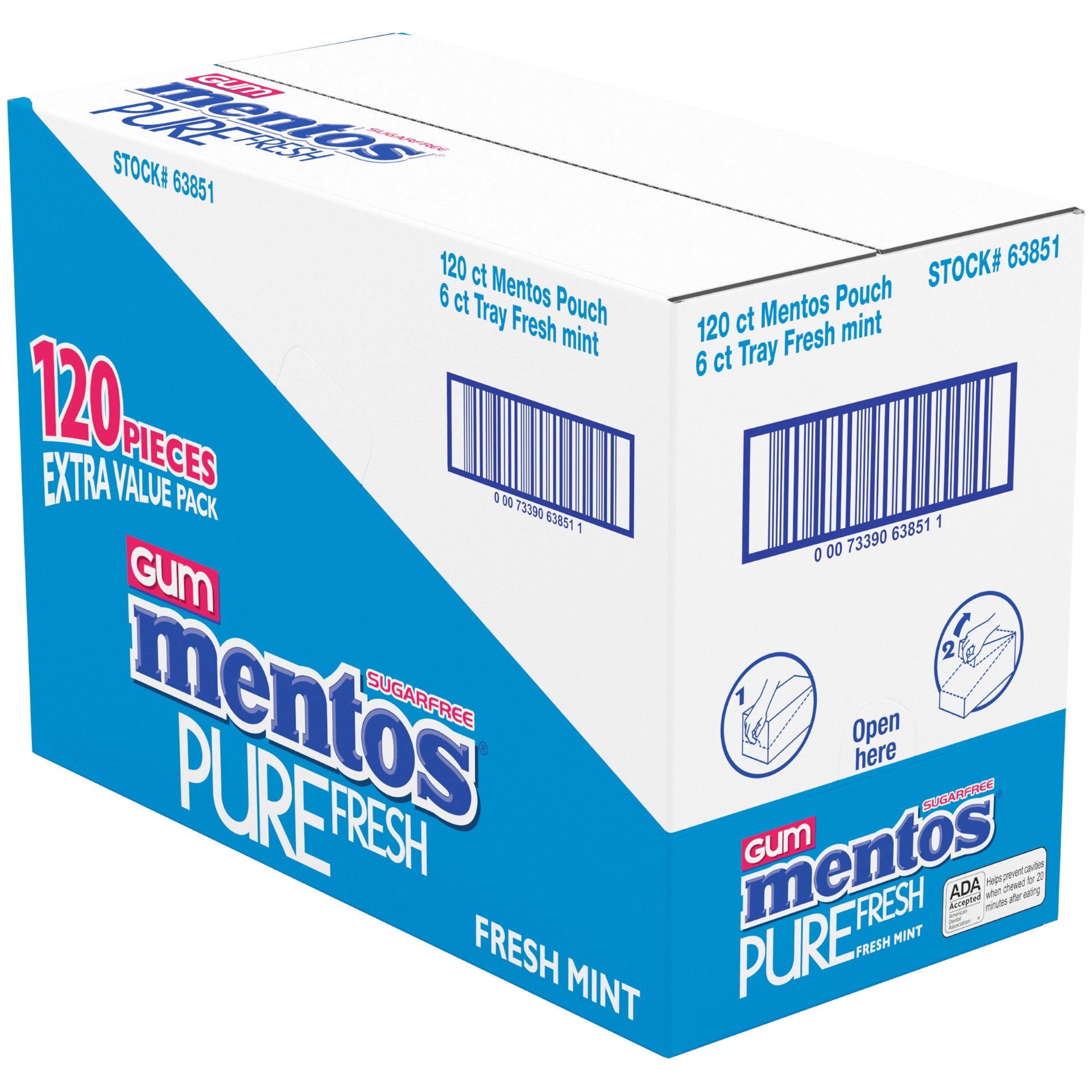 Mentos Gum Piece Pouch Pf Fm Drt 120 Piece - 6 Per Case.
