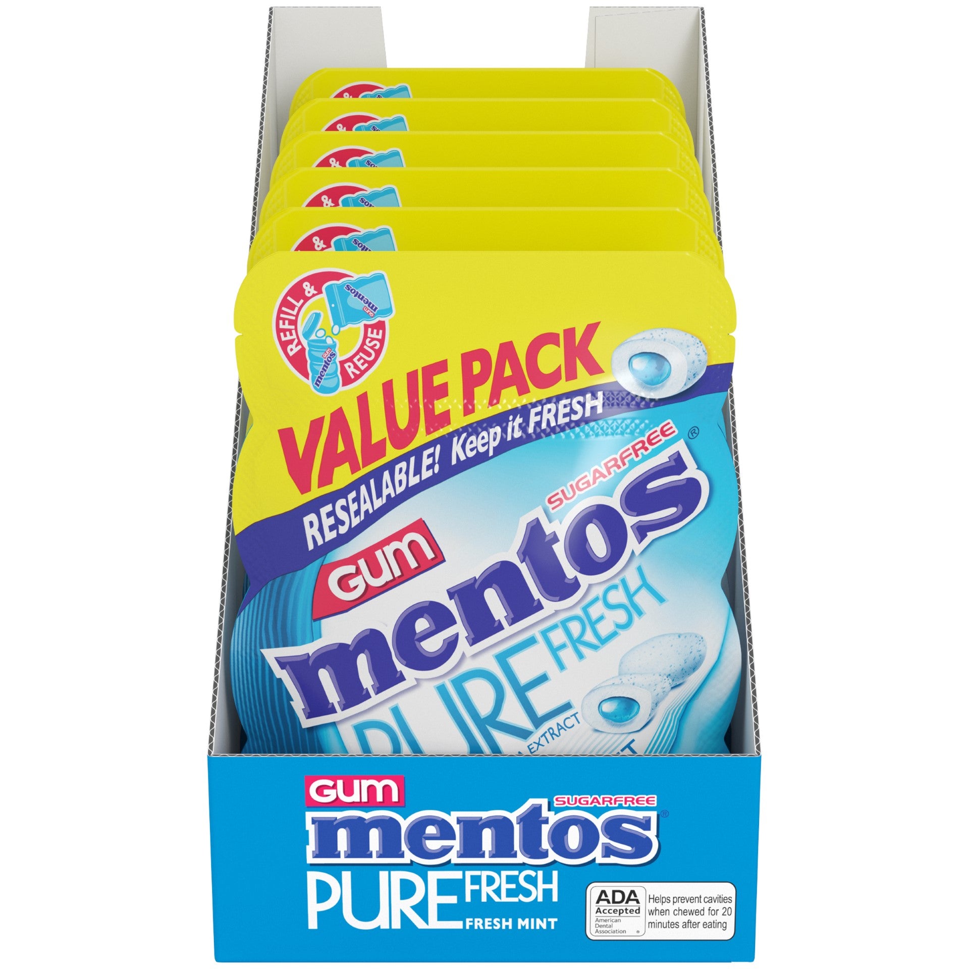 Mentos Gum Piece Pouch Pf Fm Drt 120 Piece - 6 Per Case.