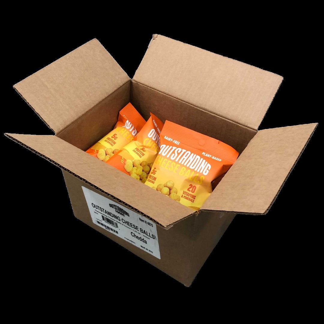 Outstanding Cheese Balls Cheddar 1.25 Ounce Size - 8 Per Case.