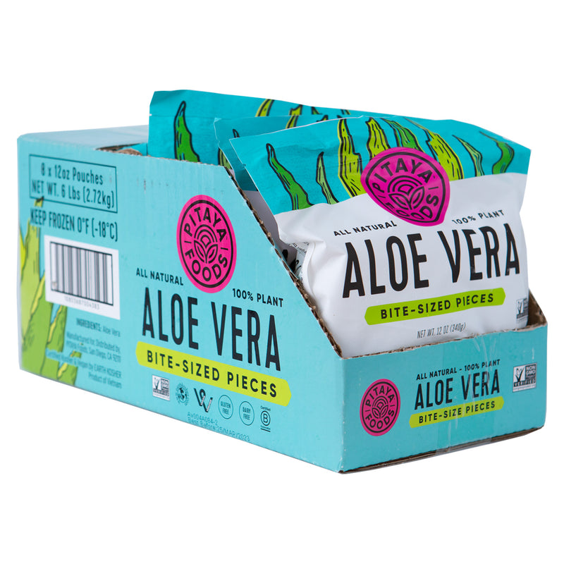 Pitaya Plus Frozen Aloe Vera Pieces 12 Ounce Size - 8 Per Case.