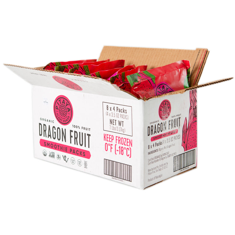 Pitaya Plus Organic Dragon Fruit Smoothie Packs 14 Ounce Size - 8 Per Case.