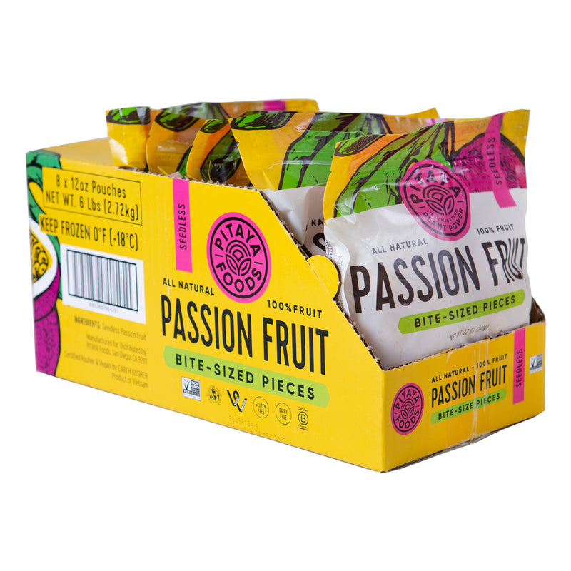 Pitaya Plus Seedless Passion Fruit Cube 12 Ounce Size - 8 Per Case.