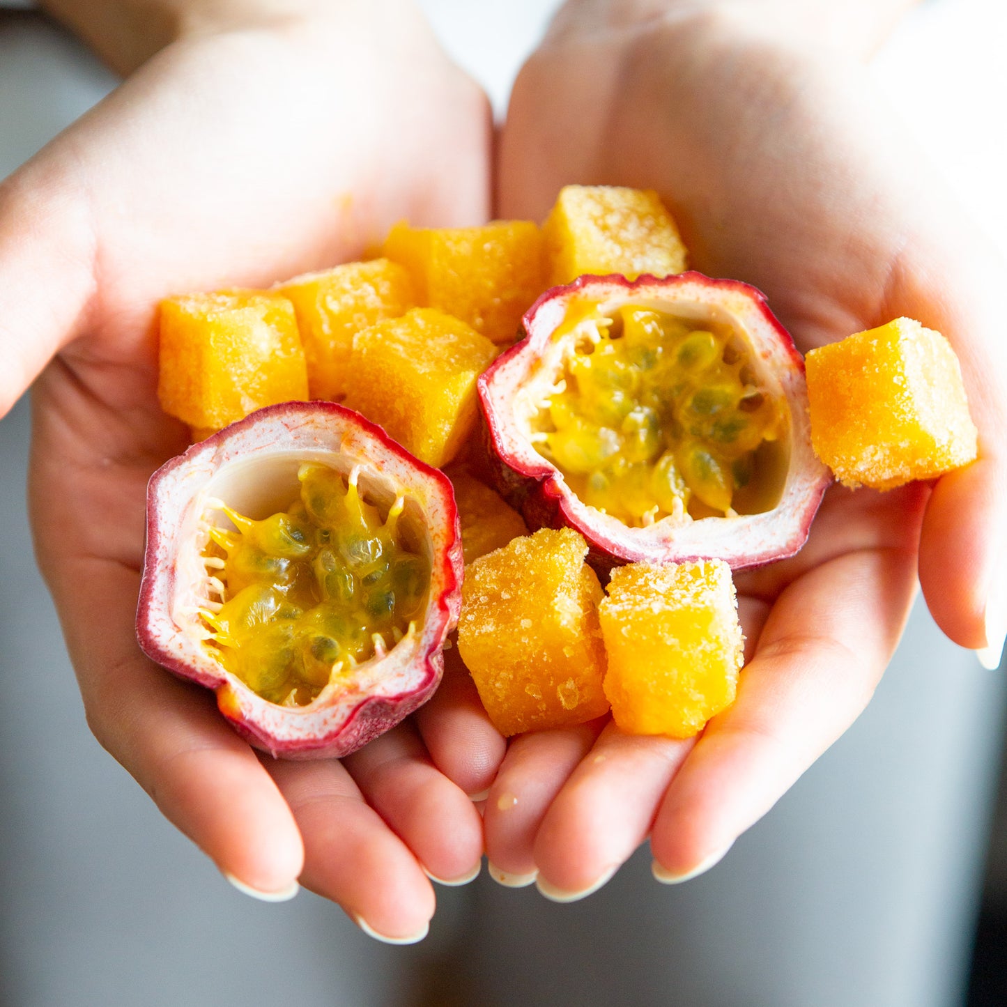 Pitaya Plus Seedless Passion Fruit Cubes 20 Pound Each - 1 Per Case.