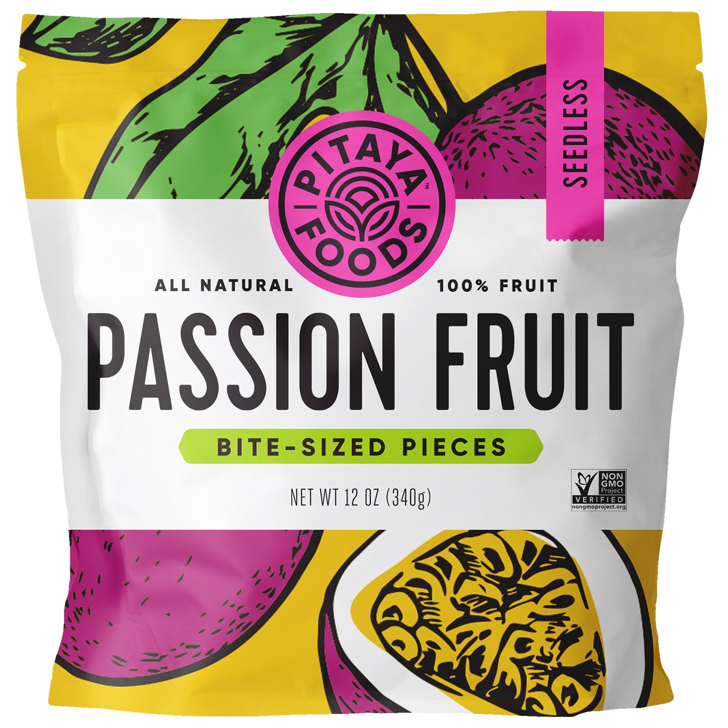 Pitaya Plus Seedless Passion Fruit Cube 12 Ounce Size - 8 Per Case.