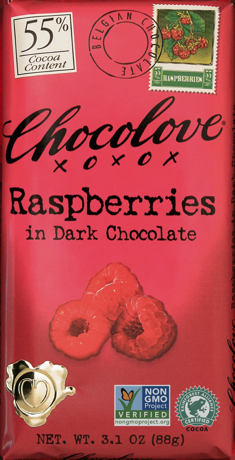 Raspberries In Dark Chocolate (Master Case) 3.1 Ounce Size - 144 Per Case.