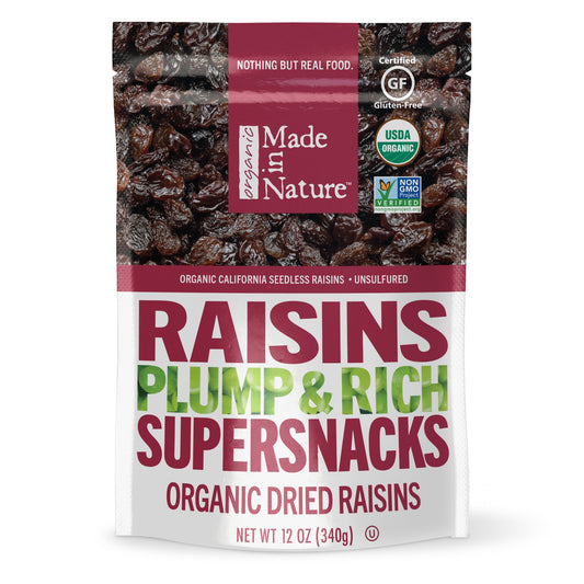 Made In Nature Organic Raisins 12 Ounce Size - 6 Per Case.