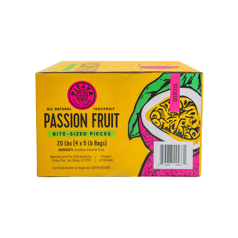 Pitaya Plus Seedless Passion Fruit Cubes 20 Pound Each - 1 Per Case.