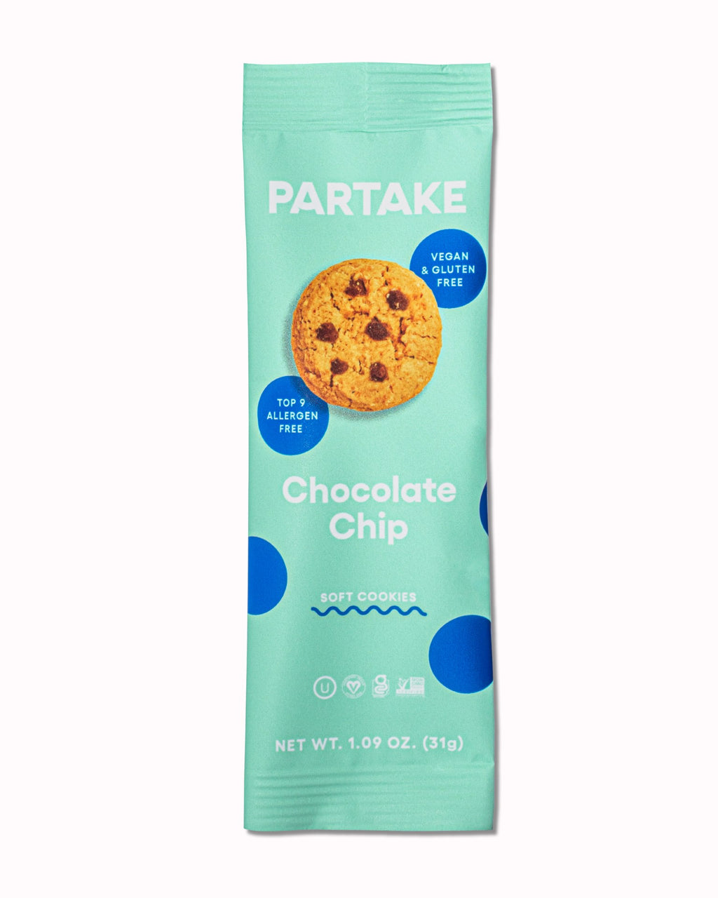 Partake Foods Soft Baked Chocolate Chip Cookie - Snack Pack, 1 Ounce -- 24  per case