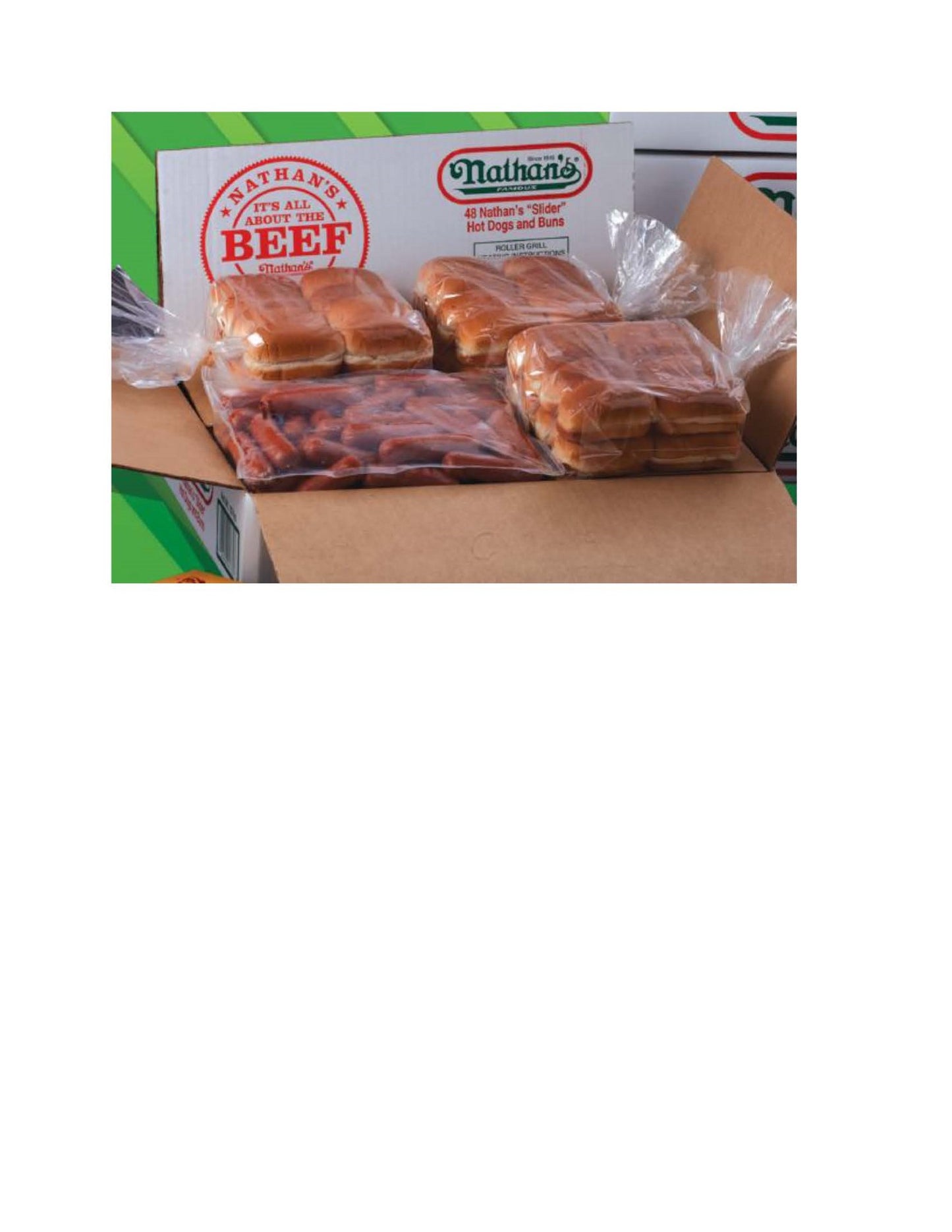 Nathan's Famous Beef Slider Bun Combo Piece 96 Piece - 1 Per Case.