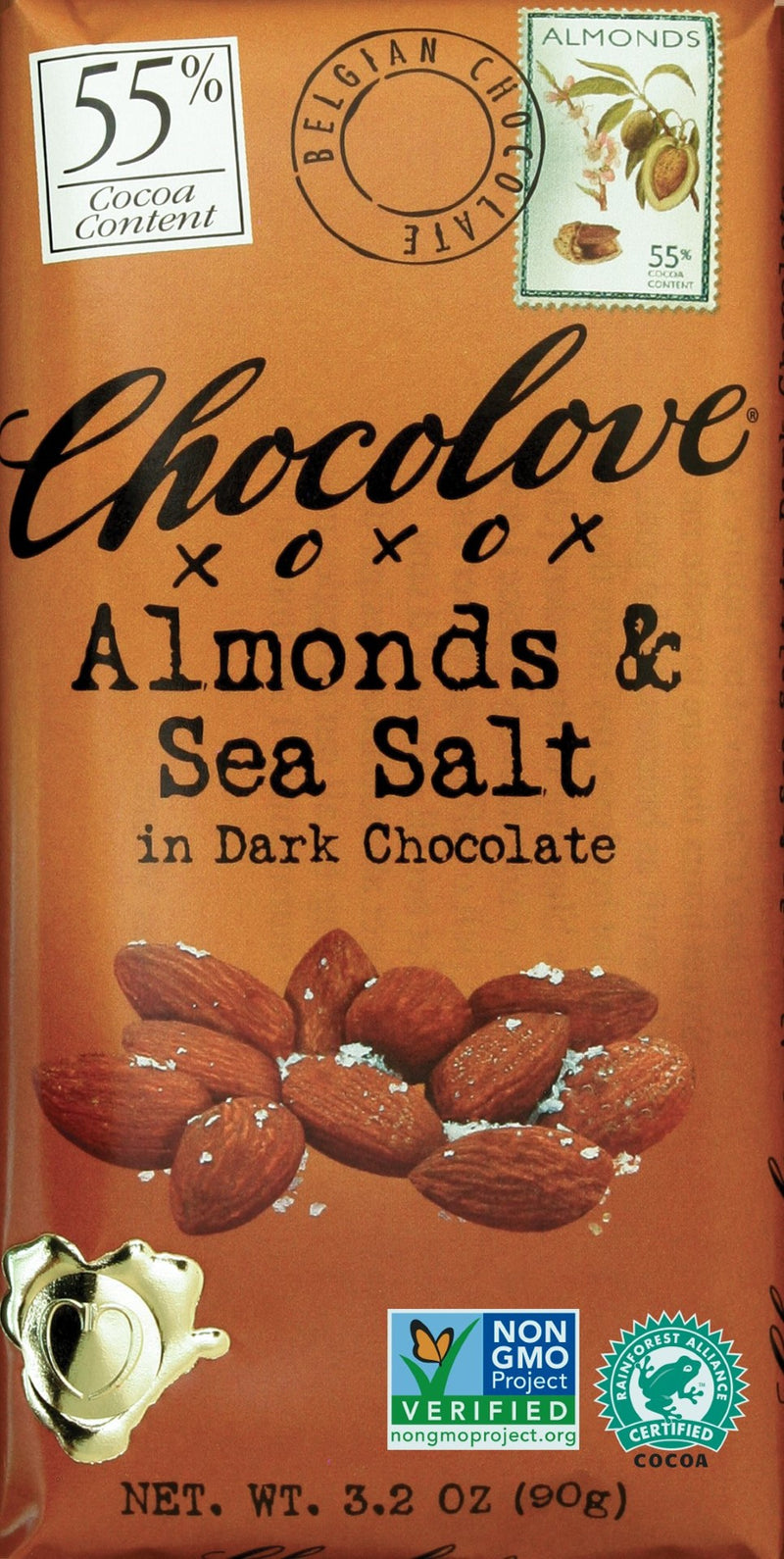 Almonds & Sea Salt In Dark Chocolate (Master Case) 3.2 Ounce Size - 144 Per Case.