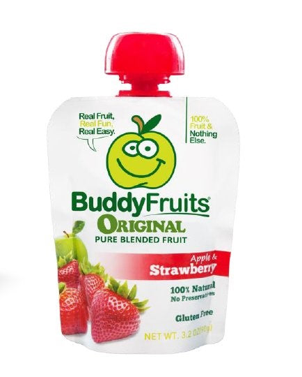 Buddy Fruits Originals Strawberry 3.2 Ounce Size - 18 Per Case.