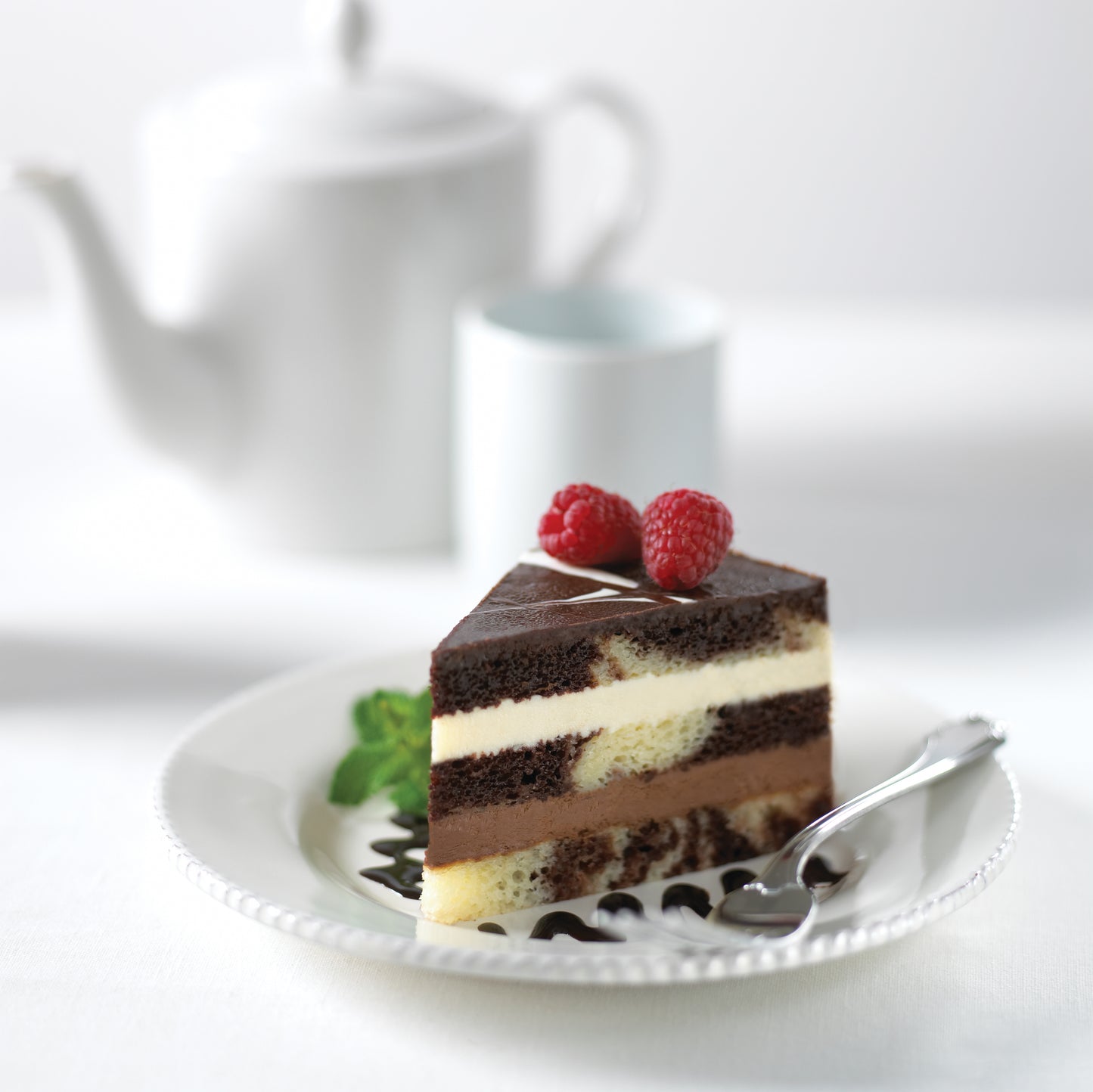 The Original Cakerie Layer (2"x6") Tuxedo Truffle Mousse Cake Uncut 185 Ounce Size - 2 Per Case.