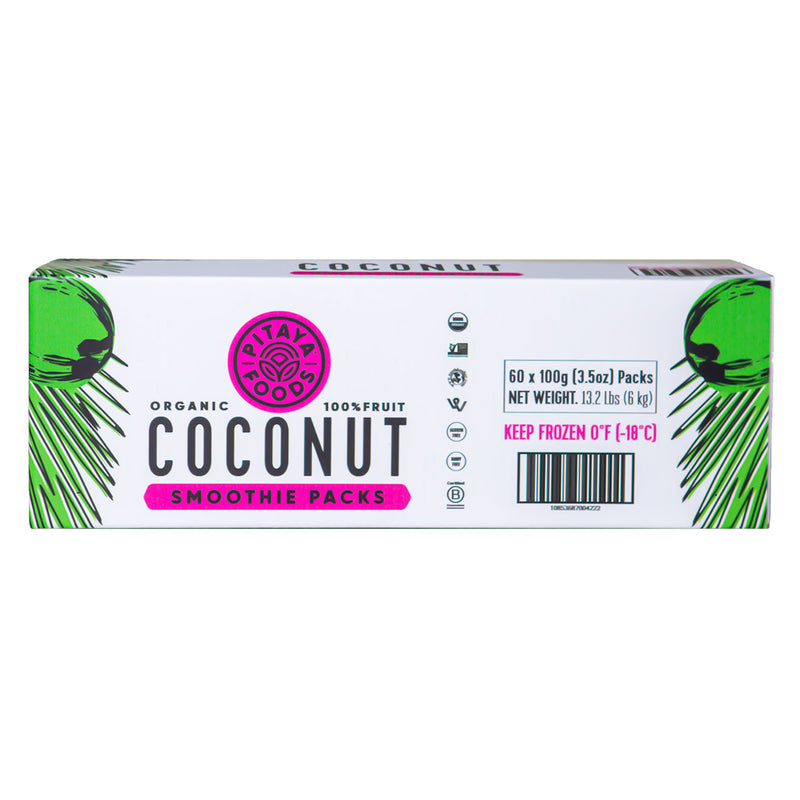 Pitaya Plus Organic Coconut Smoothie Packs 100 Grams Each - 60 Per Case.