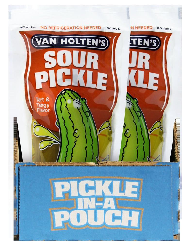 Van Holten's Jumbo Sour Pickle Individually Packed In A Pouch 1 Each - 12 Per Case.