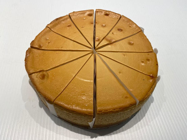 9" Caramel Mascarpone Cheesecake Cut Pack 5.4 Pound Each - 1 Per Case.