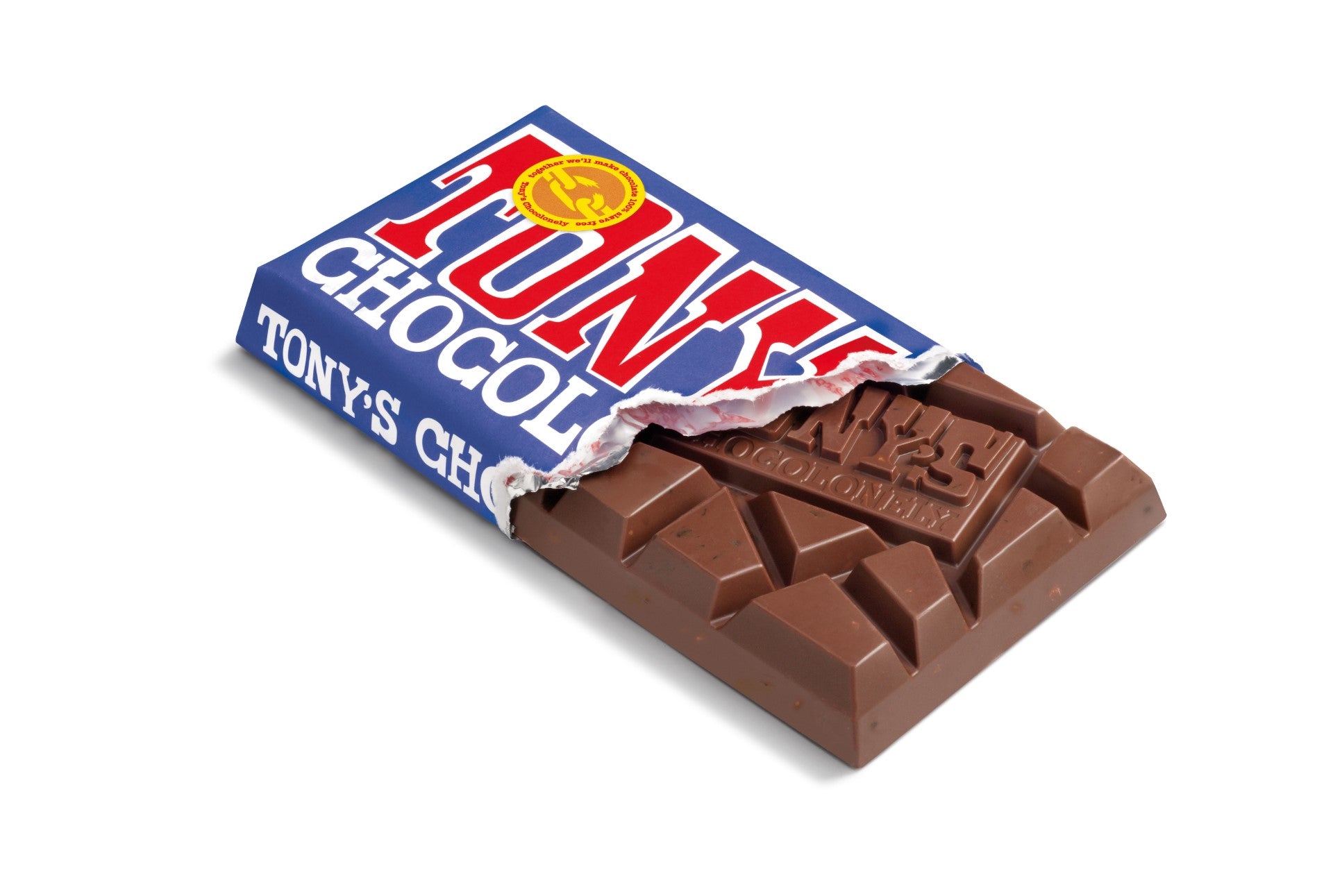 Tony's Chocolonely Dark Milk Chocolate With Pretzel And Toffee 6.35 Ounce Size - 15 Per Case.