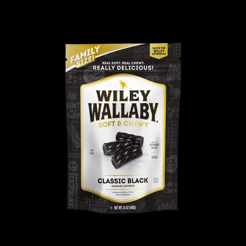 Wiley Wallaby Licorice Black Licorice 24 Ounce Size - 10 Per Case.